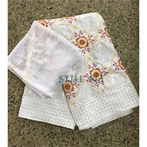 White lace fabric with beads and stones high quality india bazin riceh fabric hot sale jacquard upholstery fabric 5+2yards/lot