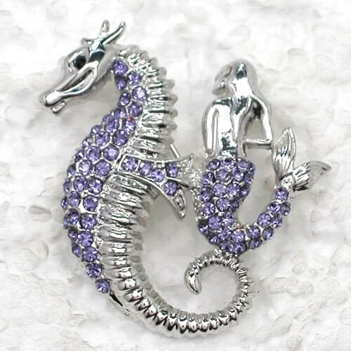 Seahorse Mermaid Rhinestone Pin brooches C772 Q