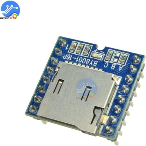 BY8001-16P MP3 Player Moudle Support Micro SD TF Card DIY Amplifier kit for Arduino MP3 Players Audio Sound Module