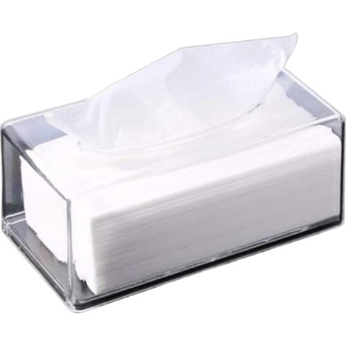 Hot 1Pcs Transparent Tissue Box Large Opening Napkin Holder Durable Living Room Home Organizer Paper Dispenser