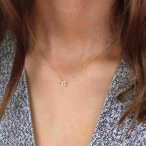 Alphabet Letter Necklace for Women 8mm Small Lowercase Initial Name Necklace Charm Jewelry Letter Chain Love Gift Dropshipping