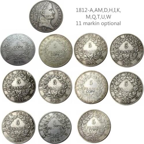 France 5 Francs 1812 11 markin optional Silver Plated Copy Coins