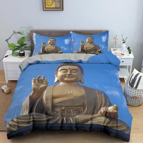 ZEIMON Bedding Set King Queen Mushroom Buddha Printed Duvet Cover For Adults Bedclothes Bed Sets Quilt Covers Pillowcase 2/3Pcs