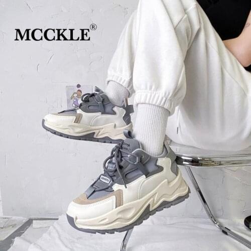 Women Vulcanized Shoes Mesh Breathable Lace Up Patchwork Thick Bottom Ladies Daddy Shoes Comfortable Female Sneakers Fashion New