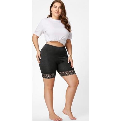 New Fashion Sexy Women Plus Size Lace Legging High Waist Bandage Women Shorts Elastic Trousers For Female