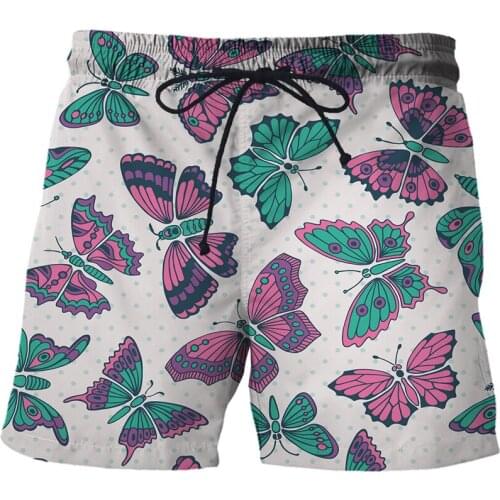 2021 New Casual Beach Shorts 3D Print Cartoon Butterfly Men Summer 2020 Fashion Board Shorts Boys Hipster Clothes Men clothing