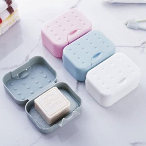 New Bathroom Soap Dish Box Case Holder Hygienic Easy To Carry Soap Box Dish Case Container With Lid lock design Portable Travel