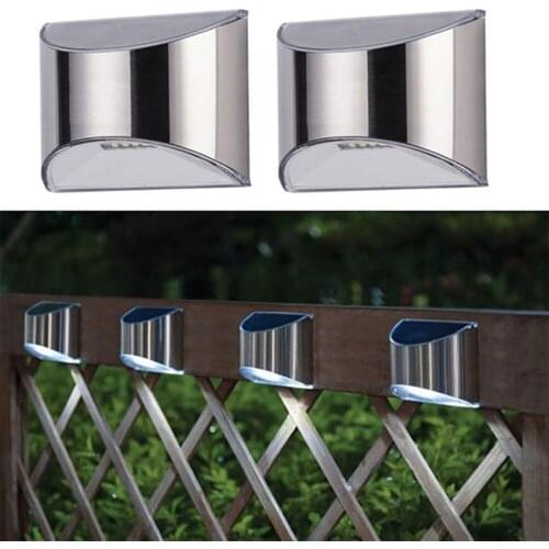 Solar Wall Light Stainless Steel Light Controlled Fence Light 2 Colours Eco-friendly Durable Garden Lamp Induction Light