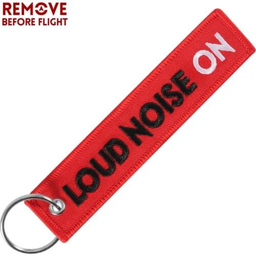 New Fashion LOUD NOISE ON Key Chain for Motorcycles and Cars Gifts Tag Embroidery Key Fobs Holder OEM Keychain Keyring Bijoux