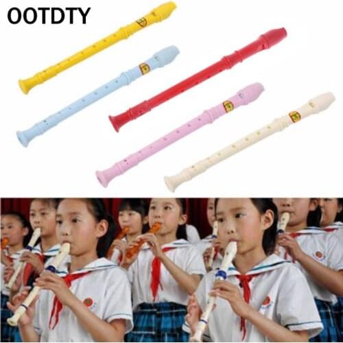 OOTDTY Plastic Musical Instrument Recorder Soprano Long Flute 8 Holes