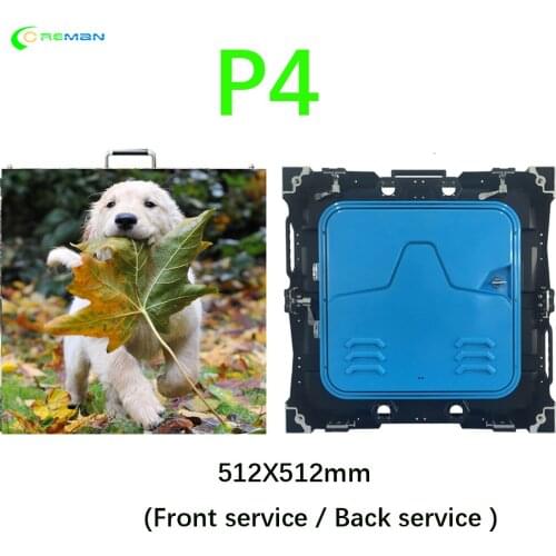 P4 128x128 pixel led rental video wall cabinet , full color led panel video 512X512mm