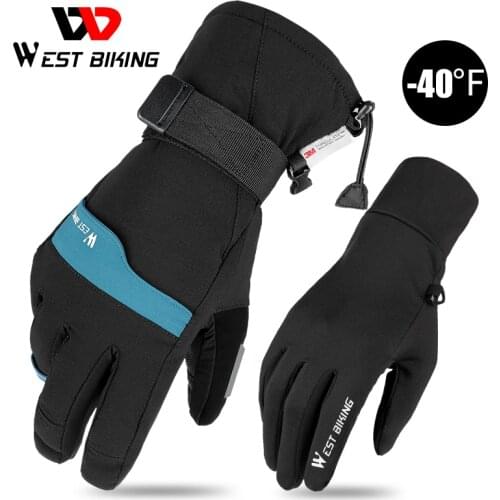 WEST BIKING 2 Pairs Suit Ski Gloves Winter Super Warm 3M Thinsulate Snowmobile Touch Screen Motorcycle Cycling Sports Gloves