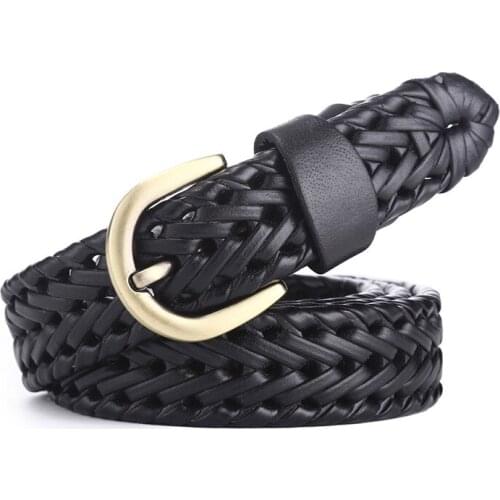 Weaving belt High Quality Imitation Leather Unisex belt Alloy pin buckle Female belt Casual Jeans wild belts Luxury belt
