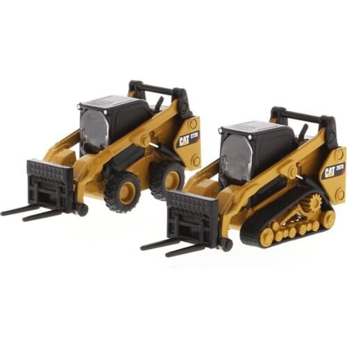 DM85609 1:64 CAT 272D2 Skid Steer Loader and Cat 297D2 Compact Track Loader with Accessoriestoy