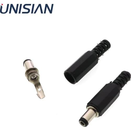 5/2/1PCS 2.1mm x 5.5mm DC Power Male Plug Connector 2 Terminal Type Male Plug Adapter 5.5x2.1 DC Jack Socket Power Connector