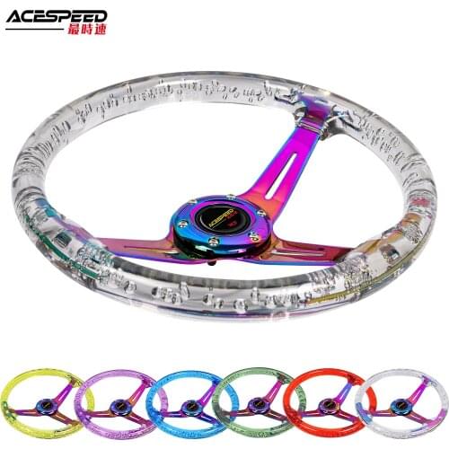 Acrylic 14 Inch/345mm Steering Wheel JDM Sport Racing Car/PC Game Drift Control Steering Wheel