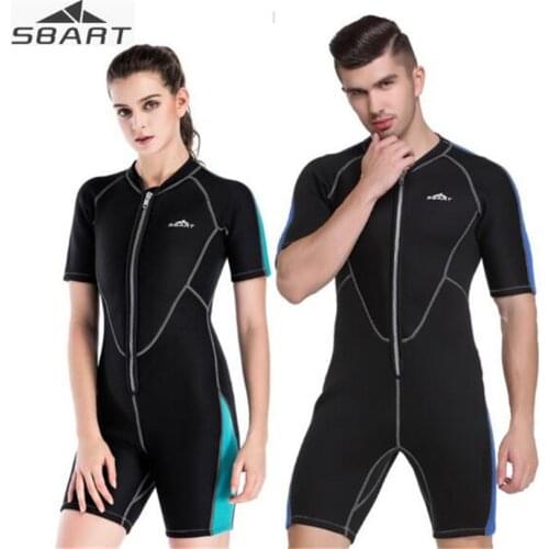 SBART Men 2MM Short Wetsuit Surf Spearfishing Swimwear Scuba Diving Jumpsuit Keep Warm Sunscreen Steamer Suit Couple Wetsuit