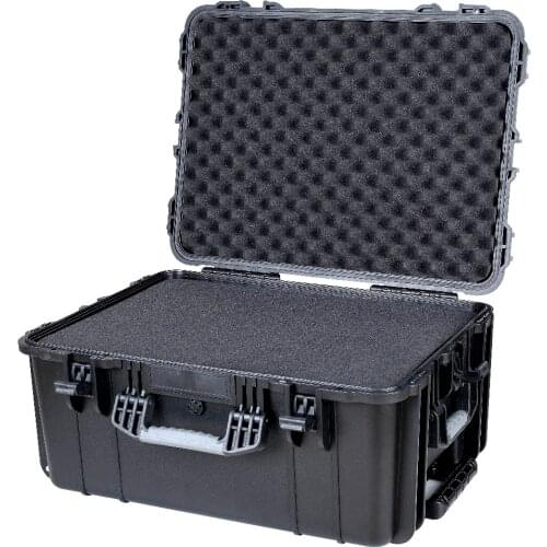 Outdoor PP material IP67 waterproof shockproof dustproof wheeled hard case with full precut foam
