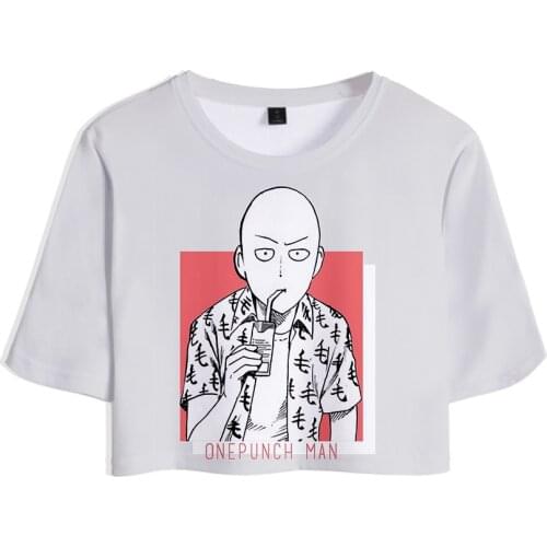 One Punch Man Season 2 3D Printed Women Crop Top Fashion Summer Short Sleeve T-shirts 2019 Hot Sale Girls Trendy Summer Wear