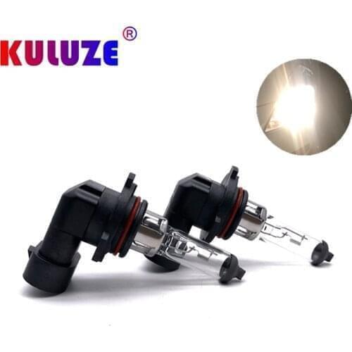 KULUZE 10 pcs Clear Quartz Halogen Lamps 3500K HB4 9006 12V 55W P22d Car Head Lamp Light led bulb 12V