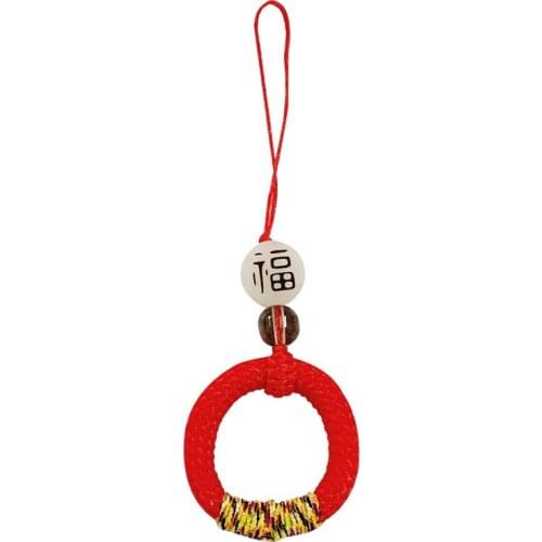 100Pcs Chinese Style Braided Rope Finger Ring Short Phone Lanyard Mobile Phone Strap Lanyards