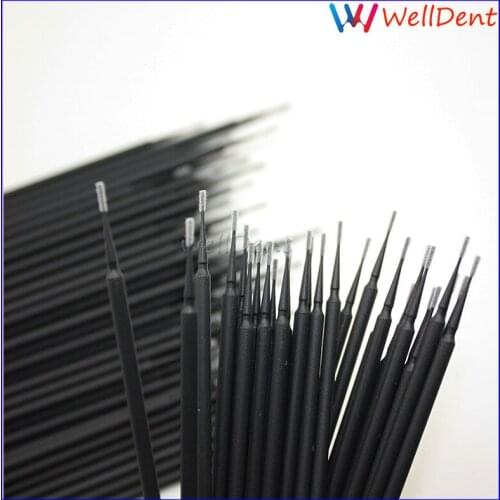 100pcs Dental Applicator Brush Disposable Micro Black Size 1.2 Mm Dental Materials