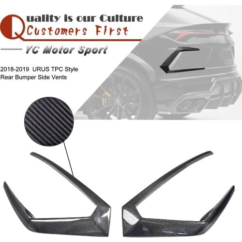 Car Accessories CF Carbon Fiber TPC Style Rear Bumper Side Vents Fit For 2018-2019 URUS Side Vent Canard Car Stying 2PCS