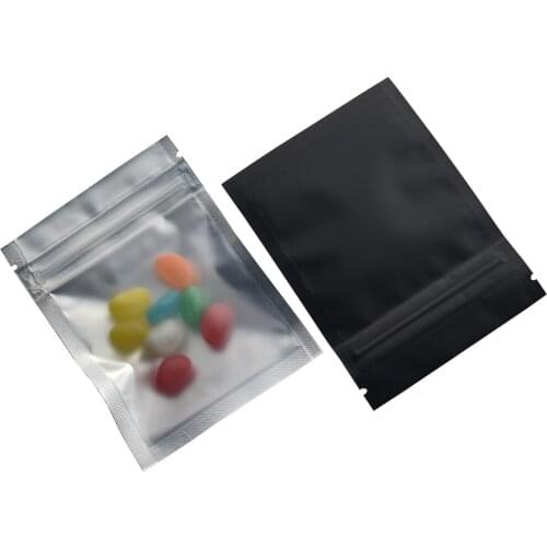 250pcs/lot Matte Clear Plastic Bag Zip Lock Aluminum Foil Bags Resealable Frosted Black Mylar Ziplock Foil Food Storage Pouches