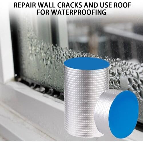 5cmx2/3/5m Aluminum Foil Butyl Rubber Tape Stop Leakage Rod Waterproof Repair Nano Tape Self Adhesive Roof Hose Repair Sealers