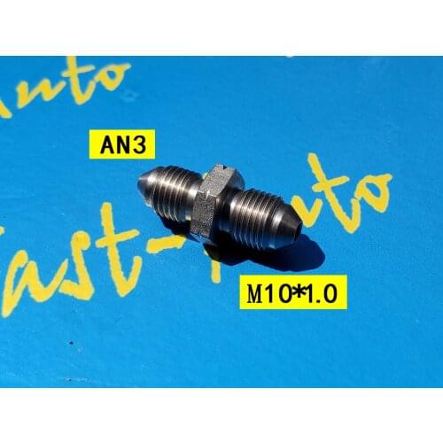 Stainless Steel an3 3an 3/8-24unf thread size to M10*1.0 Metric ptfe Brake hose end Fittings Adapter