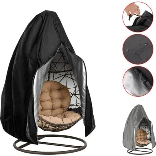 Garden Hanging Chair Cover Protector With Zipper Egg Swing Chair Dust Cover UV Protection Outdoor Dustproof Polyester