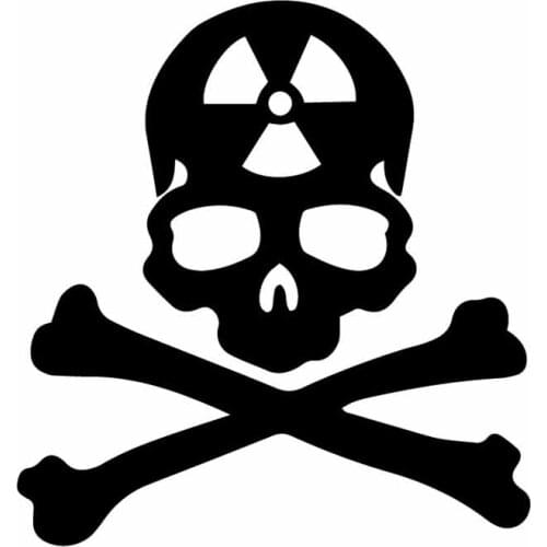 Skull Radioactive Funny Car Decal Car Body Window Decoration PVC Waterproof Sunscreen Car Sticker Apply To Car Window Laptop