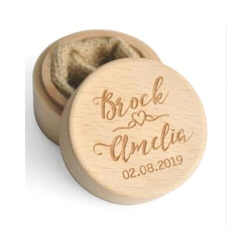 Rustic Wedding Ring Box Holder Wood Ring Box Custom Your Names and Date Wedding Ring Bearer Box
