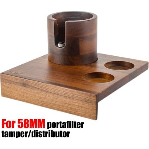 Coffee Filter Tamper Holder Tamper Stand Beech Walnut Wood Espresso Distributor Mat Support Base Rack Barista Tools Accessories