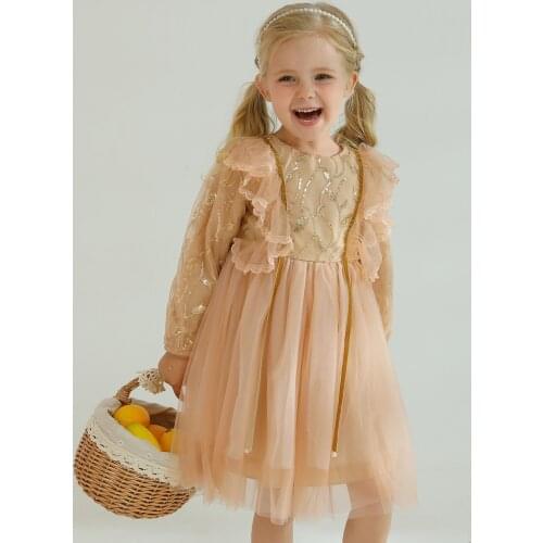 Baby Girl Princess Dress Kids Childrens Clothing Long Sleeves Dresses for Girls Casual Tutu Girl Party Dress Size 3 to 8 Years