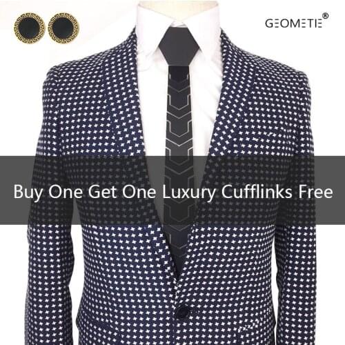 Black Matte Geometric Concept Alter Sol Fashion Acrylic Men Necktie Wedding Tie Halloween Christmas Party Tie