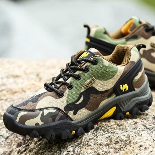 Camouflage Outdoor Sports Shoes Couple Non Slip Wear-resisting Mens Hiking Shoes Trekking Sneakers For Men botas montaña hombre