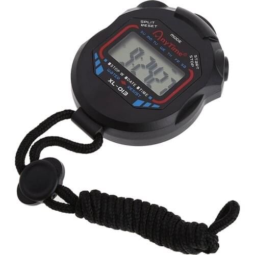 Classic Digital Handheld LCD Chronograph Sports Stopwatch Timer w/string 83XA