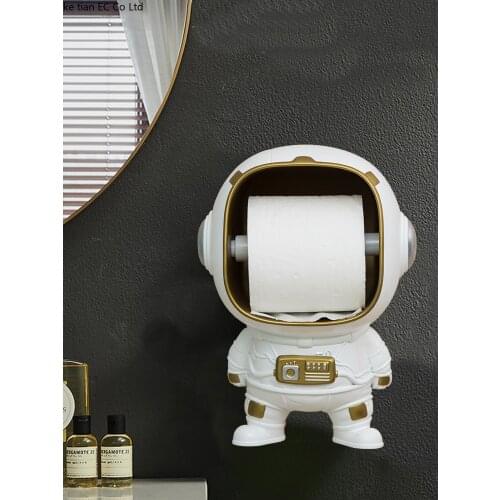Creative cartoon toilet tissue holder Perforation-free roll paper holder for bathroom toilet paper roll paper box storage