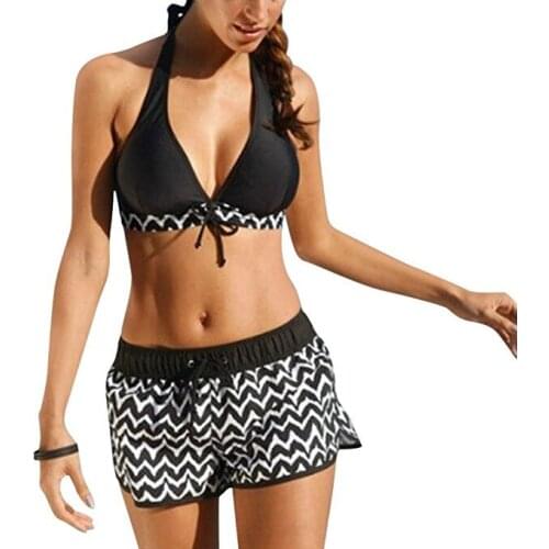 Summer Women Bikini Sets Two Piece Bikini Sets With Surfing Short Girl Shorts Swimwear Tronchi di costumi da bagno fashionA30622