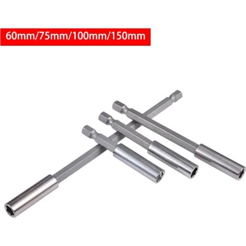1pcs 1/4" Hex Shank Magnetic Screwdriver Extension Bit Holder 60mm/75mm/100mm/150mm Quick Change Hand Tool Socket Carbon Steel