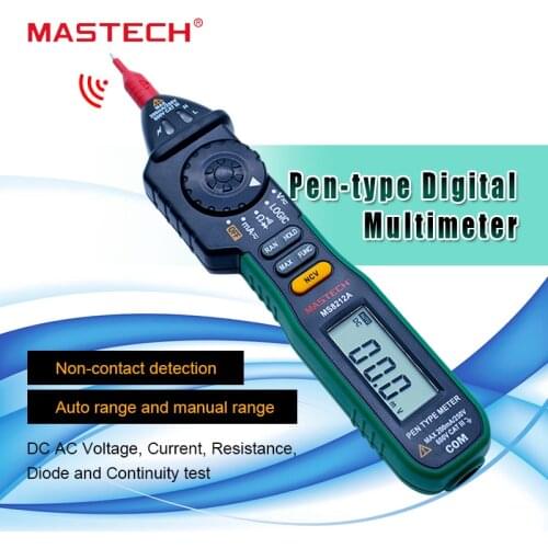 MASTECH MS8212A Pen type Digital Multimeter Multimetro DC AC Voltage Current Tester Diode Continuity Logic Non-contact Voltage