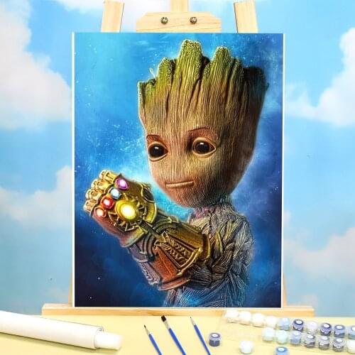 Groot DIY Paint By Numbers Kit Oil Paints 50*70 Canvas Pictures Decorative Paintings For Kids Art