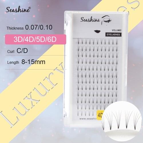 Seashine Lash Extension Short Stem Lashes 3d/4d/5d/6d Lashes Premade Russian Volume Fans Pre made Eyelash Extensions Supplies