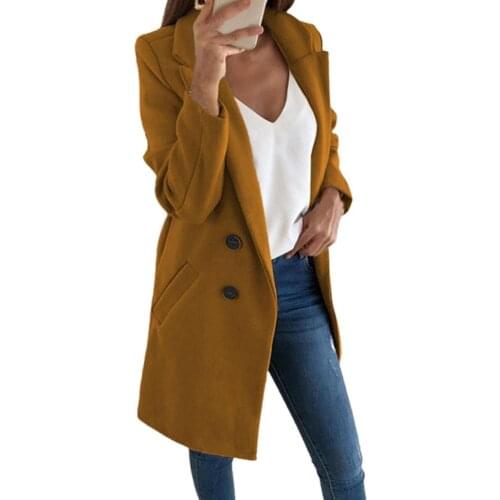 New Hot Women Casual Autumn Winter Solid Color Lapel Open Front Jacket Long Warm Coat