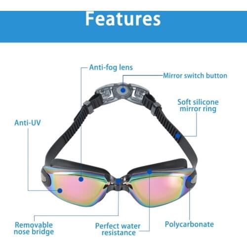 Swimming Goggles Swim Goggles Anti Fog Anti UV No Leakage Clear Vision for Men Women M68D
