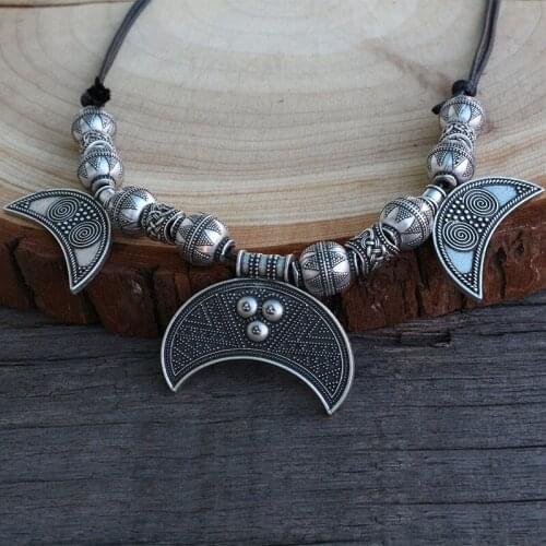 5pcs Norse Slavic Lunula Womans Necklace, Slaves Ethnic Inspired Pendant, Viking Dress Jewelry For Charm Women MORAVIA, Lunitsa