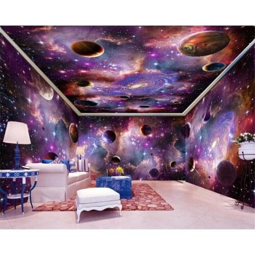 Beibehang Custom large wallpaper 3d murals vast starry sky space galaxy whole house background wall paper custom mural wallpaper