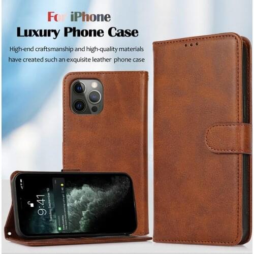 PU Shockproof Wallet Case For iPhone 12 11 Pro X XR XS Max 6 6s 7 8 Plus Case Luxury Phone Protection Cover For iPhone 11 12 Pro
