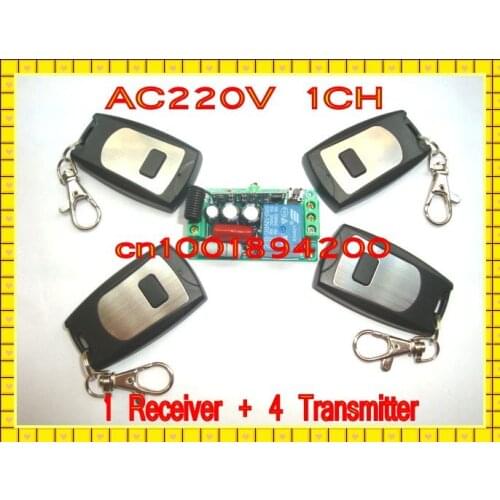 RF wireless remote control 1 switch (receiver) 4 remote control (transmitter) T4 M4 add transmiter freely 220V 1000W